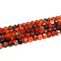 Perles rondes en agate de feu de qualité supérieure, pierres précieuses naturelles polies, certifiées par un tiers, pour la fabrication de bijoux (colliers/bracelets) - En promotion