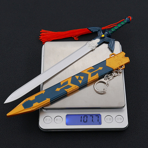 Juego the Legend of <span class=keywords><strong>Zelda</strong></span> <span class=keywords><strong>Breath</strong></span> of the Wild Nueva llegada <span class=keywords><strong>Link</strong></span> Master Sword Juguetes de aleación de zinc Espada Llaveros 22cm 107g Llaveros - Product Image 5