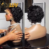 Perruques en gros en cheveux naturels, Lace Front sans colle, Full Lace, Cheveux bruts, Coupe Pixie pour femmes noires, Perruque courte coupe Pixie