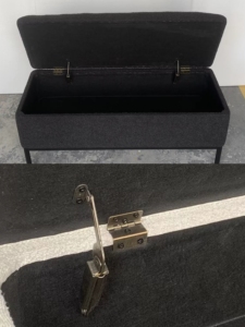 Modern Eco-Friendly <strong>Black</strong> Metal Base Soft Seat <strong>Storage</strong> <strong>Bench</strong> for Living Room Bedroom Lounge Entry Villas Hotels Apartments Gym - Product Image 6