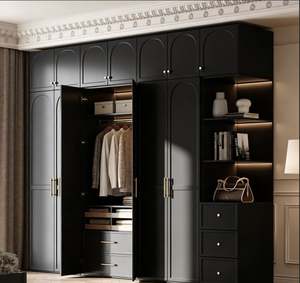 BALOM Customized Modern Floating <b>Wardrobe</b> Wall Mounted Bedroom Furniture Walk in Closet <b>With</b> Hidden Storage and <b>Mirror</b> <b>Door</b> - Product Image 2