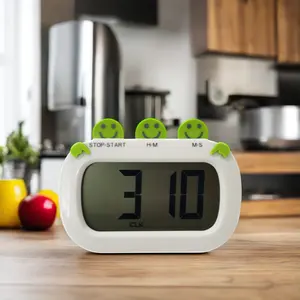 99 Minutes 59 Seconds Digital Kitchen Timer Smiley Face Countdown Timer Eco-Friendly Plastic Minimalist Square Design