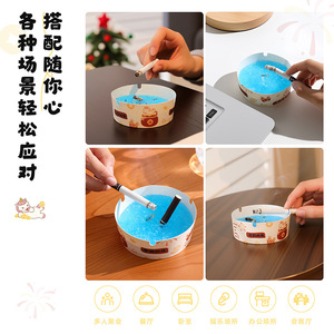 Disposable Foamed Ashtray 25 Pcs Round <b>Smoke</b> Proof Portable For Office And Living Room - Product Image 4