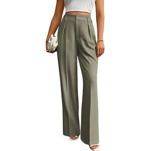 <span class=keywords><strong>Pantaloni</strong></span> a Vita Alta Stile Europeo e Americano, Nuovi <span class=keywords><strong>Pantaloni</strong></span> Casual da <span class=keywords><strong>Donna</strong></span>, Gamba Larga e Dritta, <span class=keywords><strong>Pantaloni</strong></span> da Lavoro Eleganti - Product Image 5