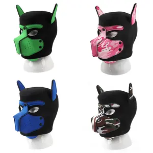 Neoprene SM Bondage gioco di ruolo Fetish Dog Hood Cover giochi per adulti Restraint Puppy Headgear