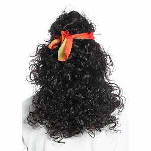 80s cosplay longue brune bouclée <span class=keywords><strong>Hippie</strong></span> <span class=keywords><strong>perruque</strong></span> Rocker hommes <span class=keywords><strong>perruque</strong></span> CW-027 - Product Image 4