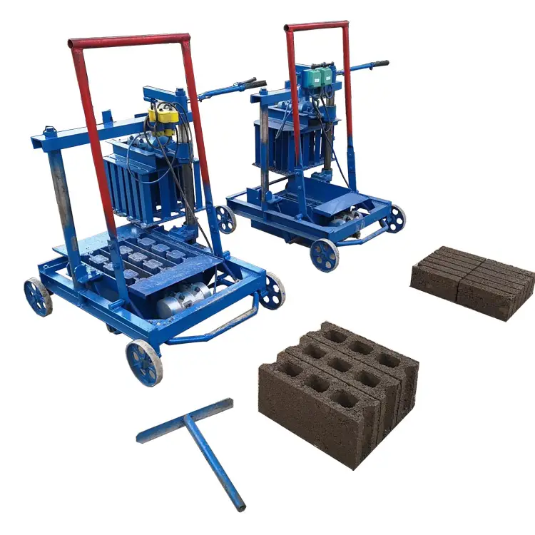 Low cost mobile egg laying type simple operation cement concrete brick making machine