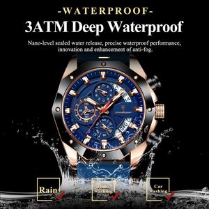 Montre-bracelet pour homme POEDAGAR 913 Chronographe, bracelet en silicone, quartz, luxe, mode, étanche, lumineuse, sport, affaires - Product Image 6