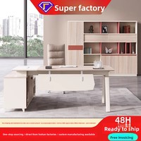 Ensemble bureau et chaise de direction moderne et simple, pour une personne, qualité commerciale, PVC, quincaillerie de haute qualité, mobilier de bureau