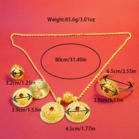 Ensemble de bijoux plaqué or, style éthiopien, avec grandes boucles d'oreilles pendantes, bague et bracelet, accessoire de mariage africain pour mariée