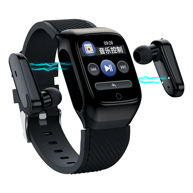 Smart Fashion able Color Round Screen Schritt zählung Earpode Watch Ohrhörer mit Bluetooth-Ohrhörer