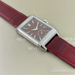 Montre mécanique rectangulaire avec petit cadran des secondes, bracelet en cuir de veau, boîtier en acier inoxydable, remontage manuel, pour homme, formelle - Product Image 2