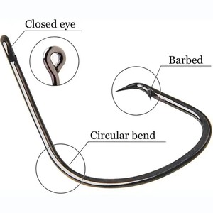 Hameçons de pêche en acier à haute teneur en carbone en gros, hameçons circulaires Octopus, hameçons Sabiki en nickel noir 7381 pour la pêche en eau salée - Product Image 6