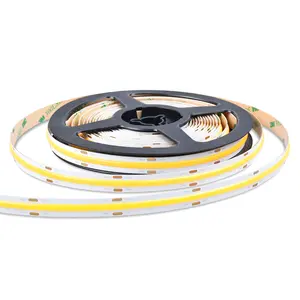 Banqcn 480leds/M tinggi Cri 90 1M 3M 5M fleksibel 12V 24V IP20 IP65 IP67 COB pita cahaya Strip Led