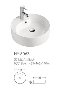 Lavabo de salle de bain artisanal de haute qualité, petit lavabo de comptoir rond - Product Image 5