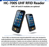 Lector/Escritor RFID UHF Industrial HC-700S, PDA Resistente con Android y Escáner de Códigos de Barras 1D/2D