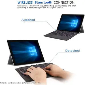 Voor Microsoft Oppervlakte Pro3-7 Type Cover, Ultra-Slanke Draagbare Bt Draadloze Met Touchpad Ingebouwde Oplaadbare