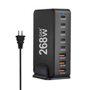 268W USB C blocco caricabatterie, 8 porte USB C stazione di ricarica GaN PD 100W 65W 30W adattatore per il computer portatile per il telefono, Galaxy <span class=keywords><strong>e</strong></span> altro - Product Image 1