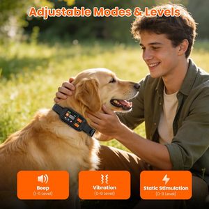 Gps Wireless <b>Dog</b> Fence System Dual Mode Collar 6561Ft Radius For Medium Large <b>Dogs</b> Rechargeable Black - Product Image 3
