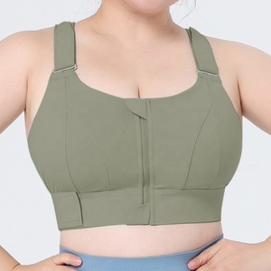 Soutien-gorge de <span class=keywords><strong>sport</strong></span> grande taille à fermeture éclair, anti-choc haute résistance, anti-affaissement, pour yoga, avec <span class=keywords><strong>maintien</strong></span> puissant et <span class=keywords><strong>fort</strong></span> impact - Product Image 1