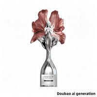 Trophée en métal et cristal haut de gamme, design féerique, finition anodisée, pour récompenses d'entreprise, de sport et de reconnaissance professionnelle