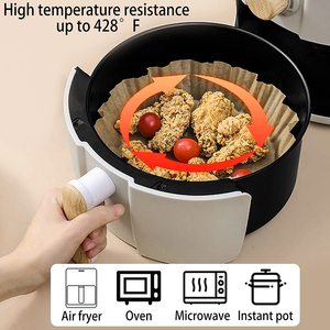 Air Fryer Disposable Paper Liners Non-Stick Parchment Paper 6.3inch/8inch Oven Microwave Safe Food Grade Material for <b>Baking</b> - Product Image 4