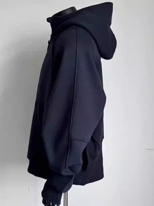 Cleanfit Half Zipper Heavy Deconstruction Sweater Hommes <span class=keywords><strong>American</strong></span> Style Stiff Boxy Short Stitching Hoodie Jacket - Product Image 5