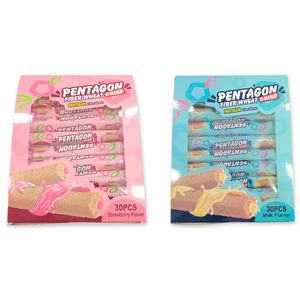 Rollos Crujientes <span class=keywords><strong>de</strong></span> <span class=keywords><strong>Fibra</strong></span> <span class=keywords><strong>de</strong></span> Trigo con Forma <span class=keywords><strong>de</strong></span> Estrella Rellenos <span class=keywords><strong>de</strong></span> Chocolate y Leche, Personalizables OEM ODM, Populares y Más Vendidos - Product Image 1