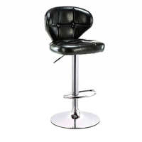 Tabouret de bar moderne en cuir ciré pour usage commercial, meubles de cuisine avec base chromée