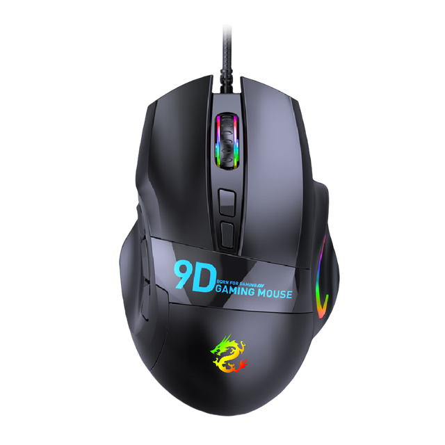 RGB Backlit Wired Gaming Mouse 9-Button Right-Hand Orientation Wholesale