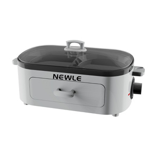 Nouveau modèle 2026 NEWLE : Machine à <span class=keywords><strong>petit</strong></span>-déjeuner 3-en-1 avec gril à chauffe rapide 850W, compartiments et tiroir à toasts pour snack-bar - Product Image 3