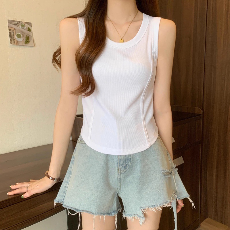 Women Short Sleeve Top Solid Slim Fit Crew Neck Tee Basic Skinny Ribbed Tight Casual Workout Yoga Tank
