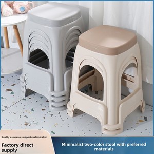 Tabouret <span class=keywords><strong>adulte</strong></span> en plastique épaissi au design moderne tabouret carré haut simple pour la maison chaise salon-vente en gros empilable - Product Image 2