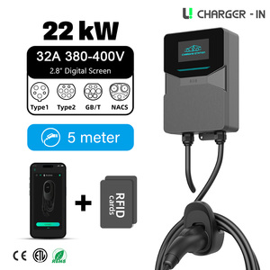 Estación de Carga para Vehículos Inteligente de Nivel 2, 11KW/22KW, Montada en Pared, con Control por Aplicación, WIFI, OCPP, Tipo 2, Wallbox - Product Image 1