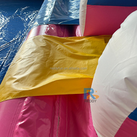 Toboggan gonflable géant en PVC d'extérieur de 24 pieds, rose, arc-en-ciel, châteaux gonflables, toboggan aquatique gonflable pour parc de trampoline urbain