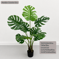 Plante artificielle en plastique HGA Monstera, 7 feuilles, faite à la main en 3D, durable, branche de feuille de tortue tropicale, 65 cm, pour la décoration de la maison et du bureau
