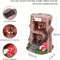 Illuminé 3D Animal Modèle Arbre Souche Résine Sculpture Éclairé Fée Maison Figurine Ornement pour Jardin pour Cadeaux d'Affaires