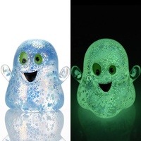 Nouveau Jouet Anti-Stress Malton Squishy Lumineux d'Halloween, Motif Sourire Fantôme, Dessin Animé, Décompression Émotionnelle, Cadeau de Fête