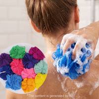 Éponge de bain exfoliante en nylon fileté africain la plus vendue, avec logo personnalisé, pour une mousse abondante et une exfoliation en profondeur