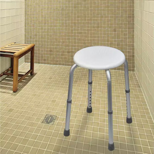 Taburete de Baño Ajustable en Altura, de Aluminio, Resistente, Redondo, para Ducha, Asistencia para Personas Mayores - Product Image 3