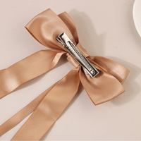 Nouveaux nœuds pour cheveux 2024 pour filles, accessoires, couleur unie, long ruban, serre-tête, pinces à cheveux, clips à cheveux, barrettes à cheveux