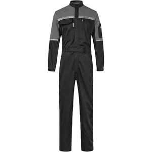 Overol de Trabajo Reflectante para Hombre, de Poliéster, Naranja y Negro, Bicolor, con Franjas Reflectantes - Product Image 3