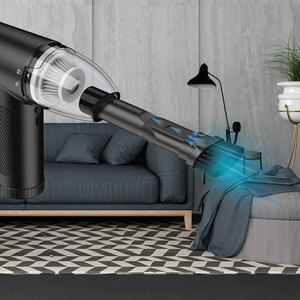 Aspirateur portatif sans fil noir rechargeable par USB avec plusieurs embouts pour voiture et usage domestique - Product Image 4
