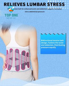 Ceinture de soutien lombaire Top One avec coussin chauffant Fixation en plaque d'acier respirante pour le soulagement des maux de dos - Product Image 3