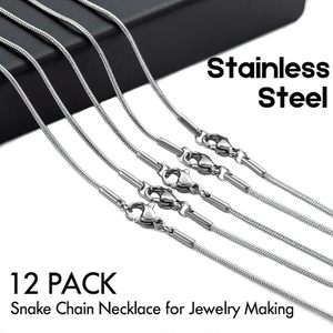 Collar de acero inoxidable <span class=keywords><strong>Xu</strong></span> <span class=keywords><strong>Han</strong></span>, cadena de serpiente para colgante DIY, joyería para la clavícula - Product Image 4