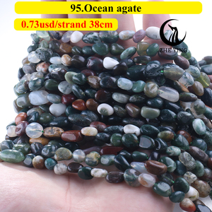 Zhe Ying 6-8 mm Unregelmäßige Nugget-Steinperlen Aktions-Stil Kieselstein Getrommelte Nugget-Perlen - Product Image 4