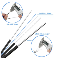 Cable de caída Ftth 1 núcleo 1km 2km 3km tambor de madera contrachapada FTTH G657a2 Cable de caída GJYXCH modo único interior Frp Cable de fibra interior