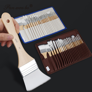 Panwenbo-Ensemble de 25 pinceaux en nylon à <span class=keywords><strong>gouache</strong></span> acrylique pour étudiants en peinture artistique, vente en gros de pinceaux avec sacs de rangement en toile - Product Image 6