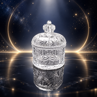 Pot à bougie en verre gaufré de luxe de 200 ml avec couvercle, support à bougie vintage en cristal, récipient vide pour la décoration intérieure, vente en gros