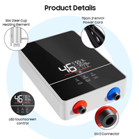 Chauffe-eau instantané mural intelligent 6 kW pour cuisine et douche, système de chauffage sans réservoir à thermostat